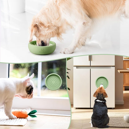 Dog Lick Bowl, Bestalk Anxiety Relief Lick Mat for Dogs, Non-Slip Freeze Licking Bowl Enrichment Puzzle Feeder for Distraction, BPA Free Silicone, Dishwasher Safe(Purple,L)