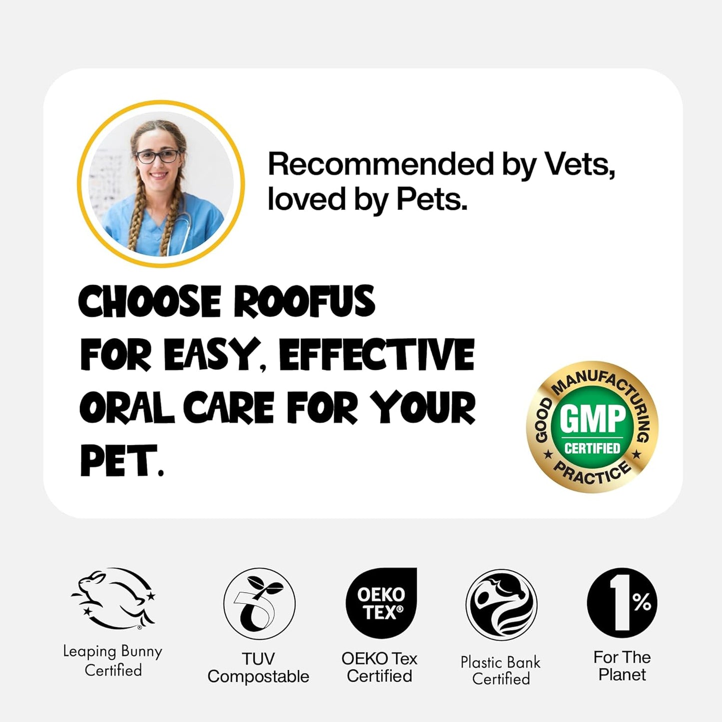 Dog Teeth Cleaning Wipes 60 Packs - Dental Wipes to Reduce Plaque & Tartar for Dogs & Cats - Mint Pet Dental Wipes for Oral Freshness - Dog Tooth Brushing Kit Dental Wipes