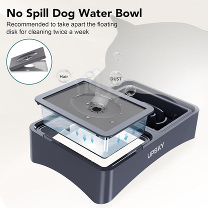 UPSKY 2-in-1 Elevated Dog Bowls Slow Feeder, 4 Height Adjustable Raised Bowl Stand, No Spill Dog Water Bowls, Anti-Slip Food and Water Bowls for Small Medium Dogs(Not Include Stainless Steel Bowl)