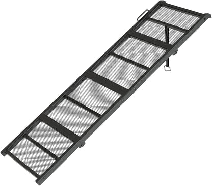 HOOBRO 70.8" Folding Dog Ramp for Car, 4-Fold Pet Ramp for Car SUV Couch, Extra Long Dog Ramp for Large Dogs Senior Pets, Non-Slip Walking Surface, Portable Design, Black BK08PT03