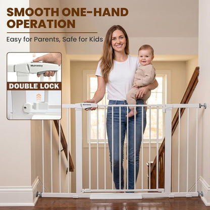 Mumeasy 36" High Extra Tall Dog Gate, 29.6"-40.5" Wide Pressure Mounted Tall Baby Gate for Dog, Auto Close Pet Gate with Door for Stairs,Doorways,House,Black