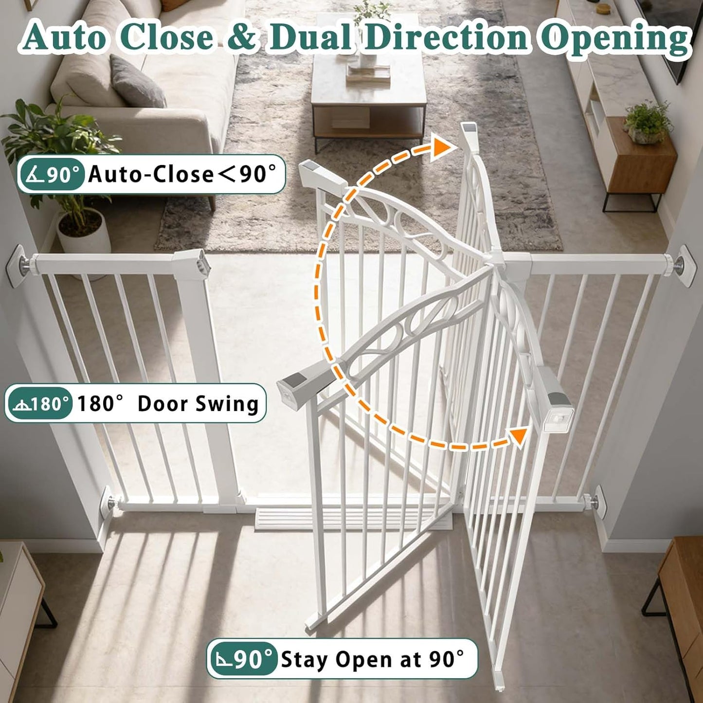Fairy Baby 68.1"-70.8" Extra Wide Press Mounted Baby Gate Indoor for Kids Or Pets Walk Thru No Drill Long Dog Gates for The House Doorway Child Safety Gate