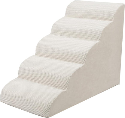 Dog Stairs for Small Dogs, 3 Tiers High Density Foam Dog Ramp, Extra Wide Non-Slip Pet Steps for High Beds Or Couch, Soft Foam Doggie Ladder for Dogs Injured, Older Pets, Small Cats