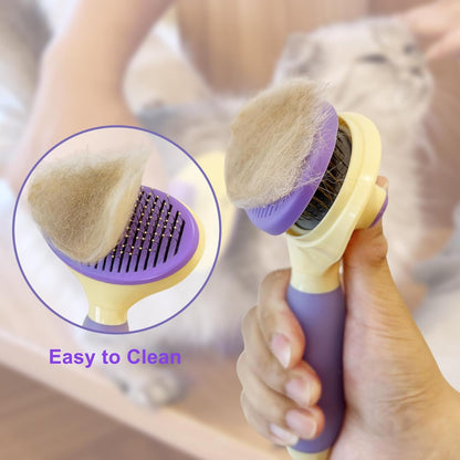Cat Hair Brush,Cat Brush for Shedding,Soft Silicone Self Cleaning Brushes for Short and Long Haired Cats for Grooming and Shedding
