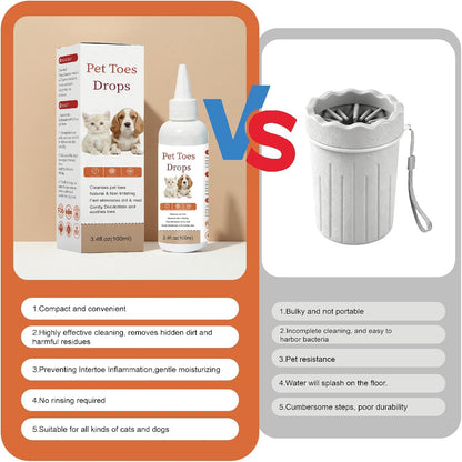 Dog Paw Cleaner – 100ML No-Rinse Dog Paw Washer, Natural Plant Extracts, Gentle Soothes & Moisturizes, Effectively Cleans Pet Toes, Suitable for Dogs, Puppies & Cats