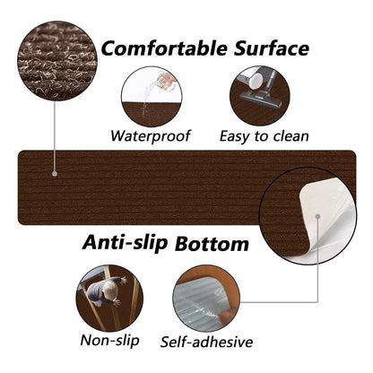 Stair Treads for Wooden Steps Carpet, Non-Slip Stair Runner Indoor Outdoor Stair Tread Mats Covers Pads, 19" x 31"Matching Landing Step Runner for Elders, Kids and Dogs (19" x 31", Black)