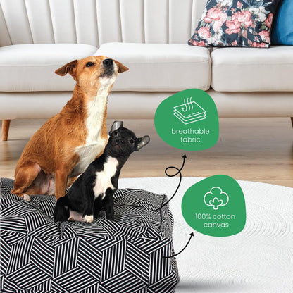Molly Mutt Medium to Large Dog Bed Cover- Forever Young Print - Measures 27”X36”X5’’ - 100% Cotton - Durable - Breathable - Sustainable - Machine Washable Dog Bed Cover (Dd82b)