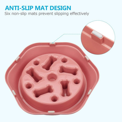 UPSKY Slow Feeder Dog Bowl Anti-Chocking Slower Feeding Pet Puzzle Bowls, Interactive Bloat Stop Dog Food Dishes Non-Slide Dogs Lick Treat for Small Medium