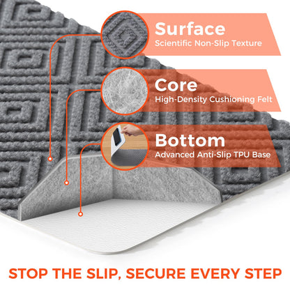 BAGAIL 15 Pack Non-Slip Stair Treads for Wooden Steps, 8"x30" Peel and Stick Carpet Stair Runners, Machine Washable Indoor Step Covers with No-Residue Adhesive for Dogs, Kids & Elderly - Dark Gray
