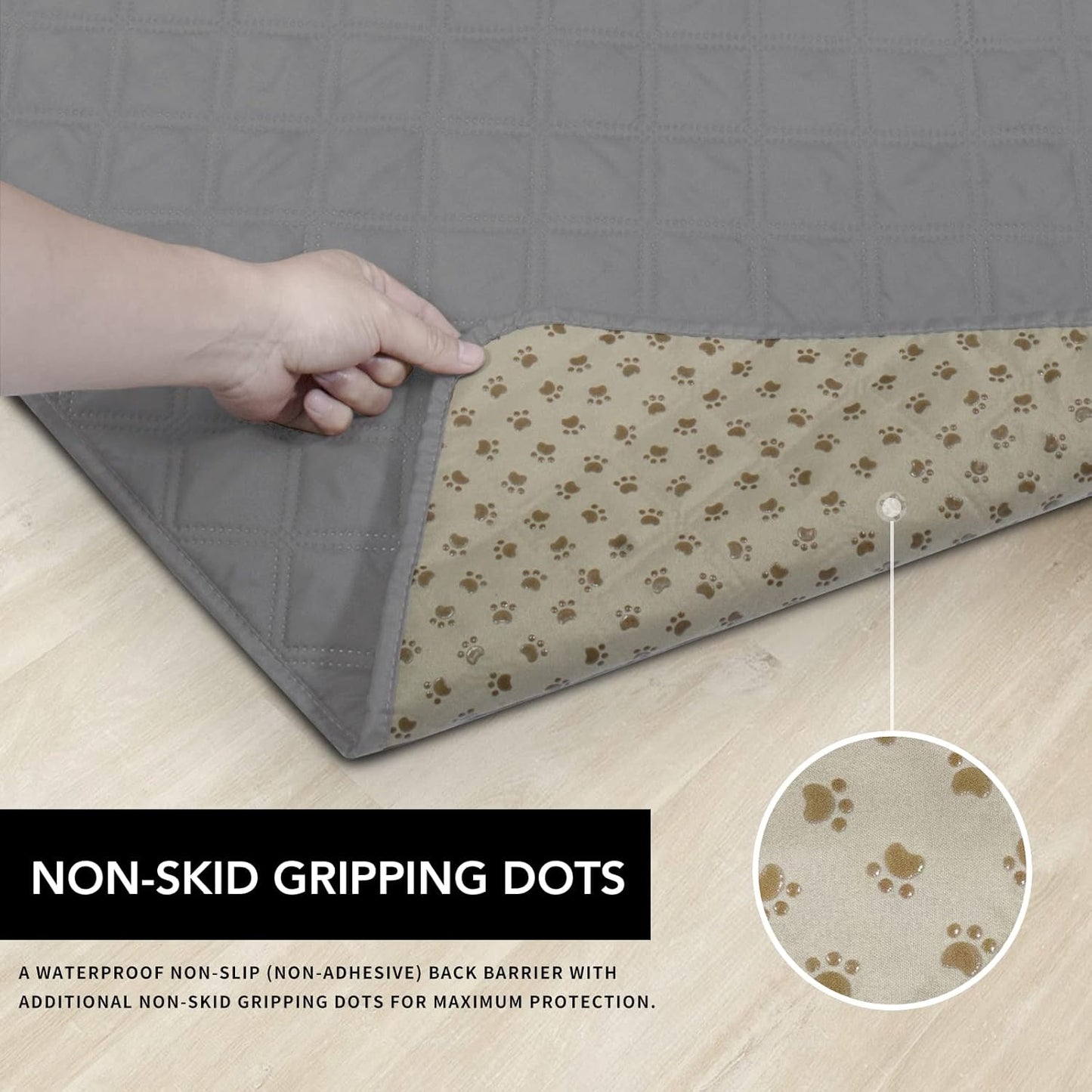 Easy-Going 100% Waterproof Dog Bed Cover, Non-Slip Pet Blanket for Furniture, Washable Couch Cover, Repleasement Sofa Cover (68x82 in,Gray)