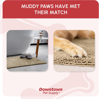 My Doggy Place Dog Mud Mat, 36"x26" Ash – Thick Microfiber Entry Rug for Snow, Mud & Salt – Absorbent, Quick-Dry, Washer-Safe & Non-Slip, Large