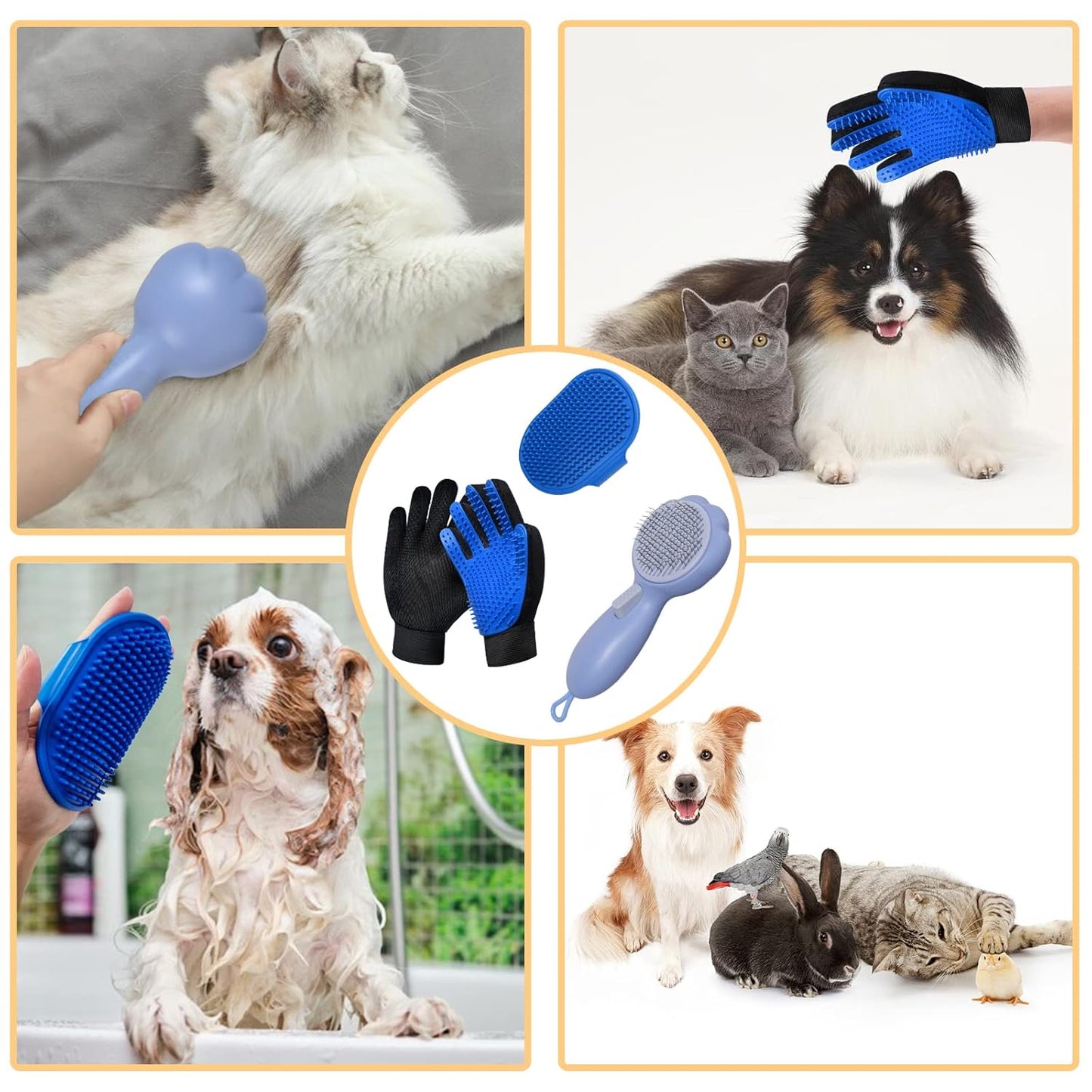Cat Grooming Glove Brush,Pet Hair Remover Tool,Reusable Dog Hair Fur Remover for Carpet,Furniture,Couch,Clothes,Eco-Friendly and High efficiency