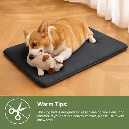 Outdoor XL Dog Crate Pad, Reversible Waterproof Crate Mat Bed, Wipeable Kennel Mat Pet Sleeping for Medium Large Dogs, Waterproof, Wipeable, Anti-Slip, Kennel Pad 41 x 27 Inch, Dark Gray