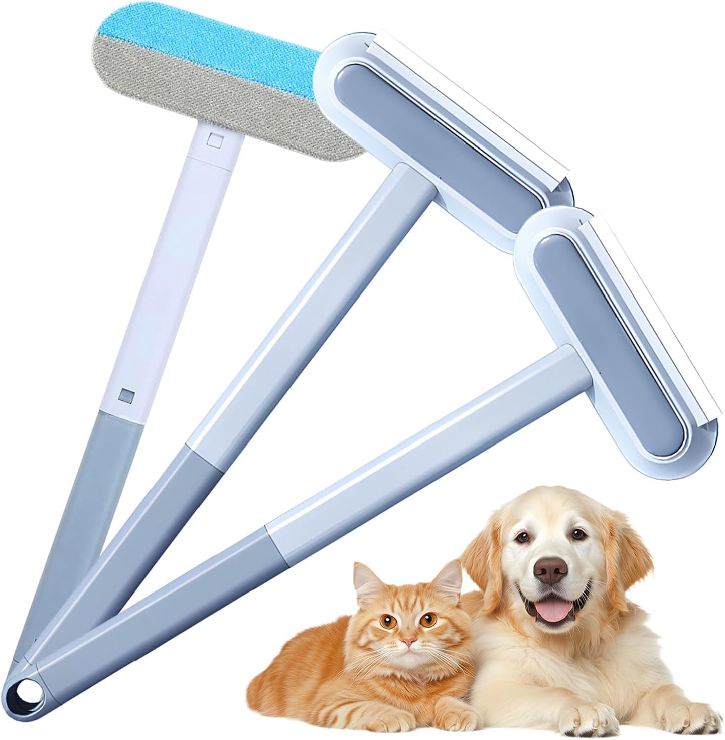 Auiepet Multifunctional Pet Hair Remover, 2025 Upgrade 4 in 1 Pet Hair Removal Tool with 17inch Long Handle, Washable Cat Hair Remover Brush for Furniture, Couch, Carpet, Clothes and Bedding (1Pcs)