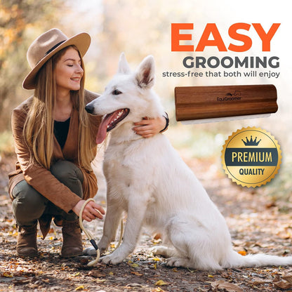 EasyGroomer Deshedding Brush for Dogs & Cats – Undercoat Grooming Tool for Short & Long Hair, Removes Loose Fur & Dirt, Reduces Shedding for Small & Large Pets, Purple