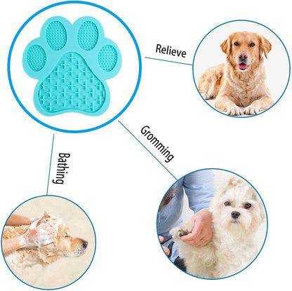 Dog Licking Mat for Anxiety Peanut Butter Slow Feeder Bowls Licking Pad with Strong Suction to Wall for Pet Bathing,Grooming,and Dog Training (Red)