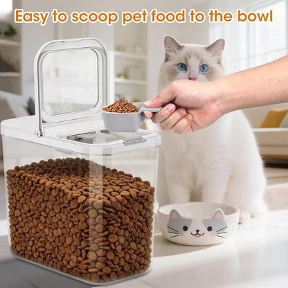 TBMax Dog Cat Food Storage Container 6-8 Lbs with Easy-Carrying Handles, Stackable Pet Food Dog Treat Container with Pop Up Lids, Airtight Food Storage Bin for Kitchen Organization