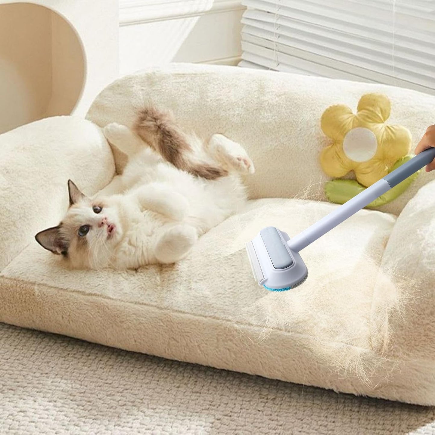 2 Pcs Pet Hair Remover for Furniture, Reusable Lint Roller for Couches, Carpets, Clothes, Bedding (17 Inch)