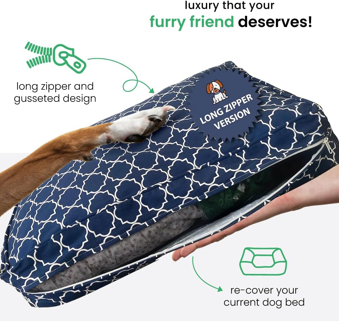 Molly Mutt Medium to Large Dog Bed Cover- Forever Young Print - Measures 27”X36”X5’’ - 100% Cotton - Durable - Breathable - Sustainable - Machine Washable Dog Bed Cover (Dd82b)