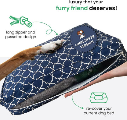 Molly Mutt Medium to Large Dog Bed Cover- Forever Young Print - Measures 27”X36”X5’’ - 100% Cotton - Durable - Breathable - Sustainable - Machine Washable Dog Bed Cover (Dd82b)
