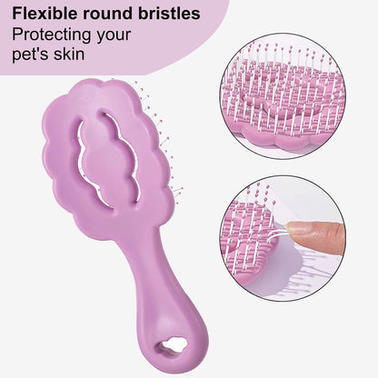 Cloud Shape Small Dog Grooming Brush - Soft Pin Brush for Gentle Detangling & Massage Puppy Hair Comb for Maltese, Shih Tzus, Yorkies, and Puppies, Pink