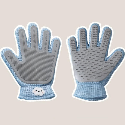 Pet Hair Remover Glove for Dogs & Cats, Upgraded Reusable 5-Finger, Gentle Deshedding Grooming Brush, Pet Hair Removal Tool for Furniture, Couch, Carpet, Car Seats, Sky Blue, 1 Count