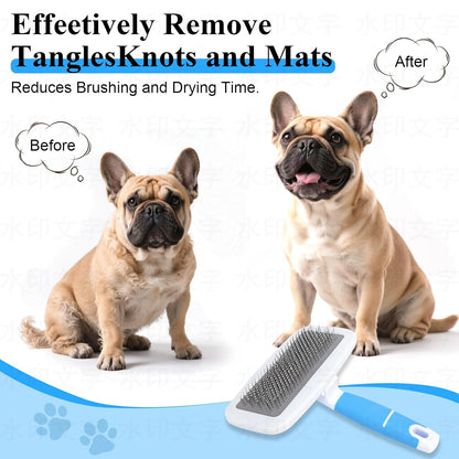 French Bulldog Brush,Skin Friendly Effectively Tackle Shedding,Essential French Bulldog Accessory for Your Pets,Blue