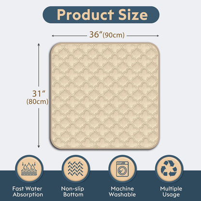 FunFurry Washable Pee Pads for Dogs - 4 Pack Reusable Pee Pads，Waterproof Puppy Pads，Pet Training Pads，Super Absorbent with Dog Paw Shape Non-Slip Backing (Cream, 18" X 24" - 4 Pack)
