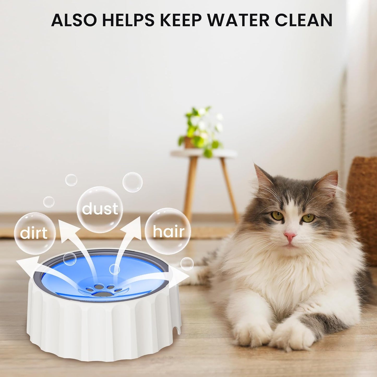 Dog Water Bowl No Spill 70oz/2L Large Capacity Dispenser Non Slip No Splash Bowl Pet Slow Feeder No Drip Dog Water Bowl on Vehicle Slow Water Bowl for Dogs and Cats