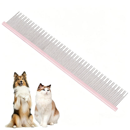 8.5 Inch Dual Tooth Pet Comb for Mats and Tangles,Poratable Grooming Dematting Comb for Indoor Long-haired Cats and Dogs,Pet Family Supplies,Removing Tangles,Knots,Undercoat and Excess Hair