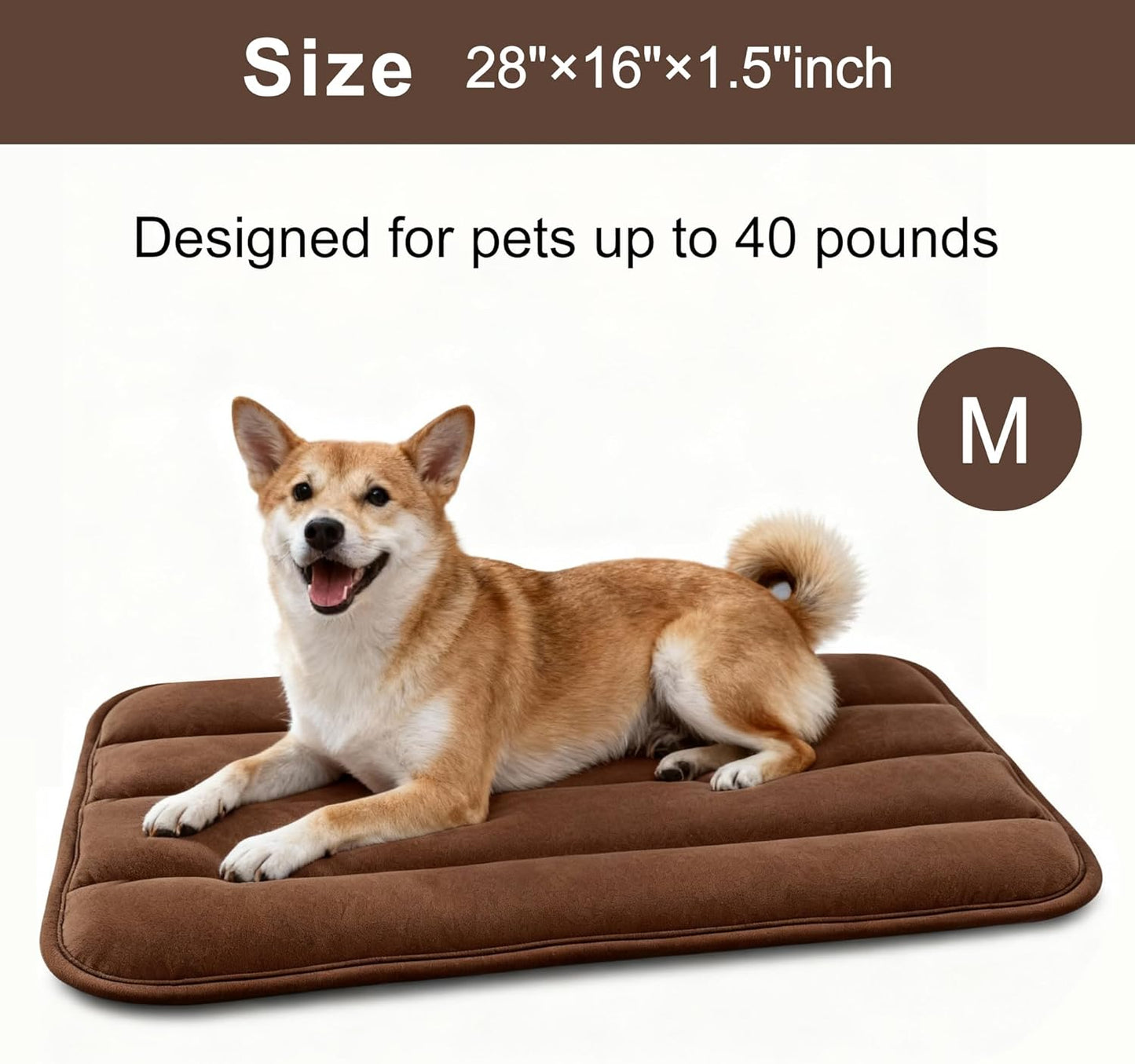 Dog Bed Mat, Reversible Crate Pad & Cute Dog Bed - Machine Washable Kennel Mat with Ultra Soft for Small Dogs (Cool/Warm), 24" x 18", Grey&Star