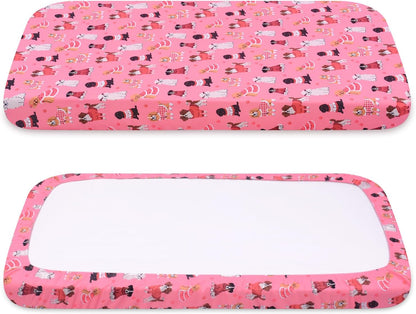 Dog Bed Covers Replacement Washable, Elastic Edged Pet Bed Protector with Cute Dog Pattern Design for Small & Medium Pet Beds, Cover Only (Blue, 36x27x6 Inch)