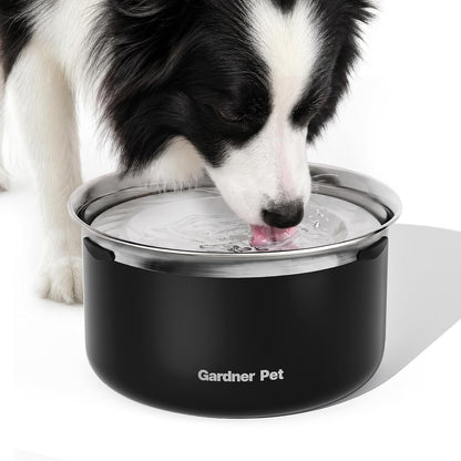 Gardner Pet Slow Water Bowl for Dogs – No Spill, Anti-Splash Floating Plate Design, Slows Drinking to Reduce Mess, Keeps Water Clean & Floors Dry, 3.8L(White)