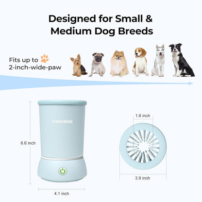 DOGNESS W01 Automatic Dog Paw Cleaner for Small to Medium Dogs (White)