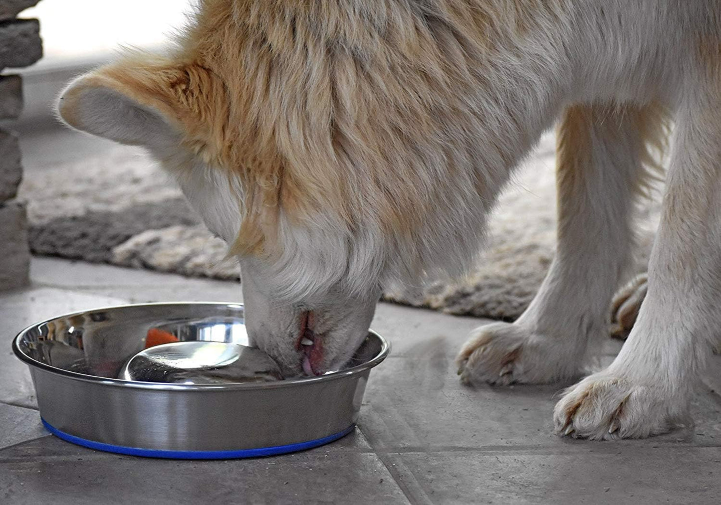 OurPet's DuraPet Slow Feed Premium Stainless Steel Dog Bowl, Silver (2040010301)
