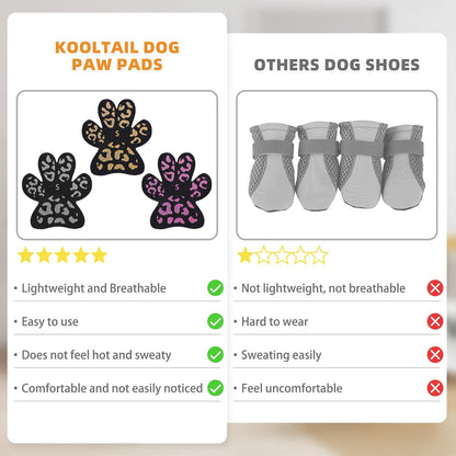 KOOLTAIL Dog Paw Protector Pads for Hot Pavement, Anti-Slip Grips Traction for Senior Dogs on Hardwood Floors,36 pcs Dog Feet Stickers with Stronger Adhesive, Pet Shoes Booties Socks Replacement,XL