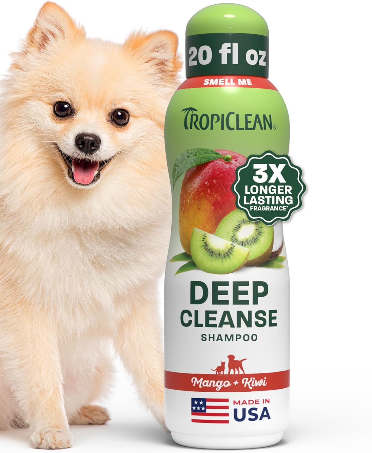 TropiClean Deshedding Dog Shampoo, Fast-Acting Shedding Control & Coat Softener, Puppy Safe, Made in USA, Lime & Coconut Scent, Cat Friendly, 20oz.