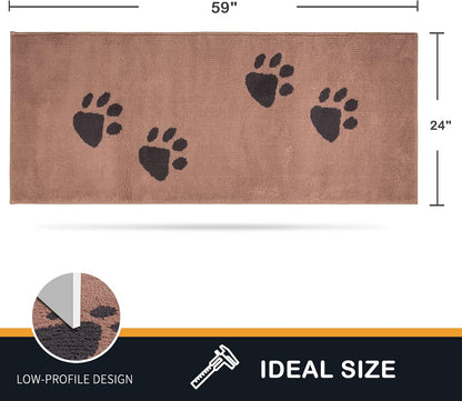 PURRUGS Dirt Trapping Door Mat 20" x 31.5", Non-Skid/Slip Machine Washable Microfiber Entrance Rug, Shoes Scraper, Dog Doormat, Super Absorbent Floor Mat for Muddy Wet Shoes and Paws, Grey
