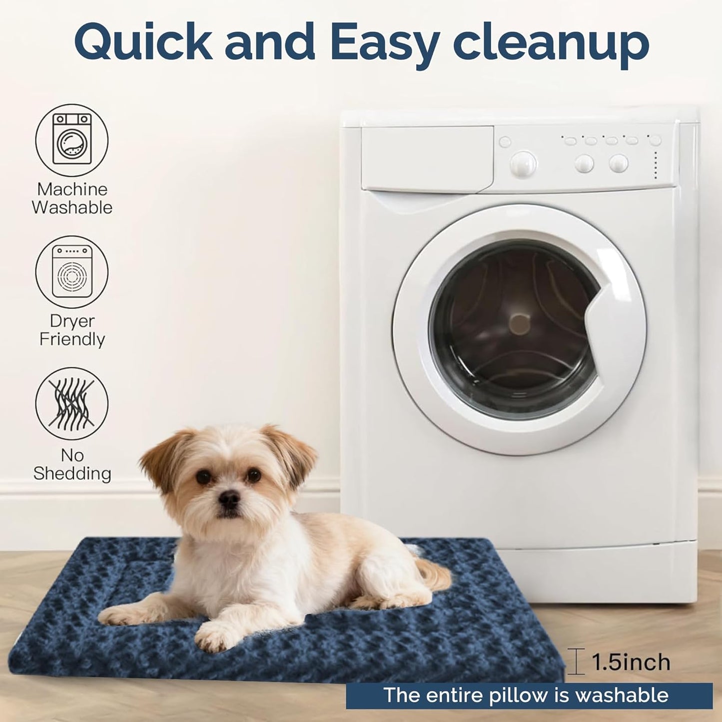 Dog Bed Mat – Soft & Comfortable Dog Kennel Pad for Crate – Durable Crate Bed & Mat for Dogs & Cats – Ideal for Crate, Kennel, and Home Use