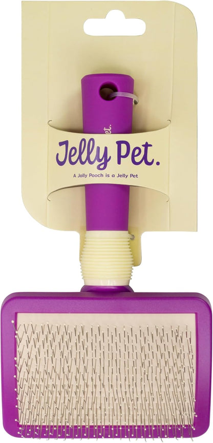 JELLY PET Pivoting Slicker Brush, Brush Head Moves, Soft Pin Slicker, Protects Skin, Prevents Irritation, Effortless Brushing of Shedding Dogs, Detangles and Desheds