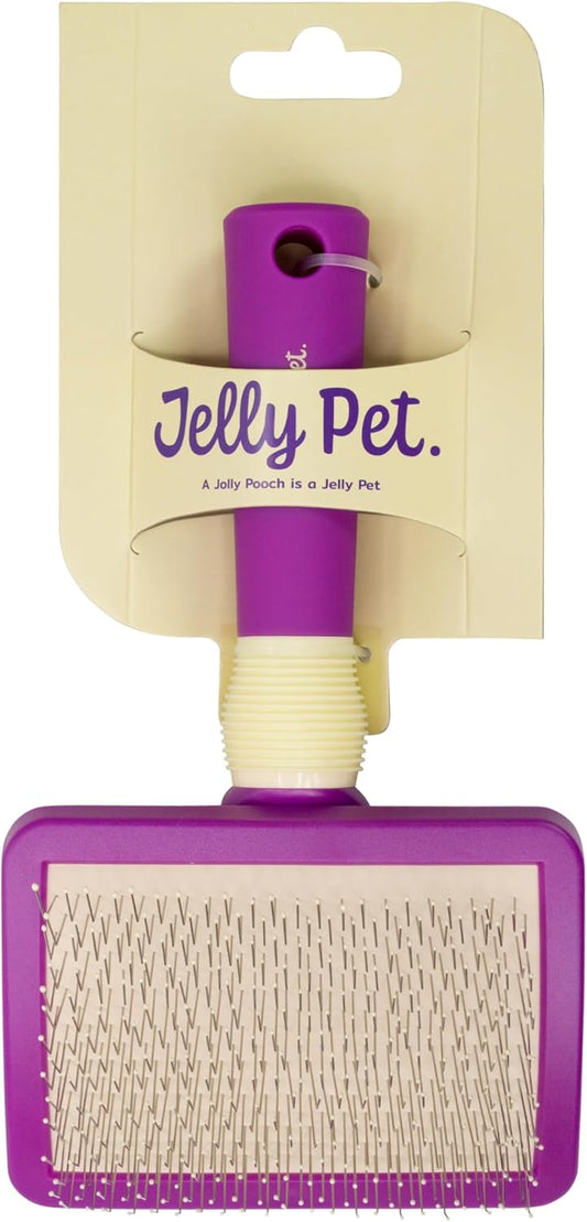 JELLY PET Pivoting Slicker Brush, Brush Head Moves, Soft Pin Slicker, Protects Skin, Prevents Irritation, Effortless Brushing of Shedding Dogs, Detangles and Desheds