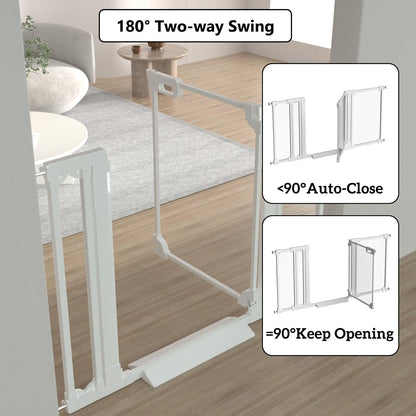 30.7" Tall Clear Acrylic Baby Gate 29.5"-47.2" Wide Pressure Mounted Clear Dog Gate Indoor - No Drill Auto Close, Walk Through Baby Gates for Stair & Doorways & Hallway