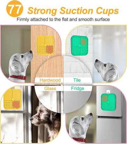 LUKITO Lick Mat for Dogs & Cats 2 Pack with Suction Cups, Dog Lick Mat for Anxiety Relief, Dog Toys to Keep Them Busy, Peanut Butter Licking Pad for Boredom Reducer, Perfect for Bathing Grooming