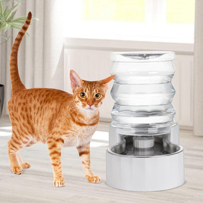 RIZZARI 8L Elevated Pet Water Dispenser – Stainless Steel Gravity Waterer with Auto-Refill Design for Medium and Large Dogs & Senior Pets -Comfortable Drinking Height for Living Rooms,Multi-Pet Homes