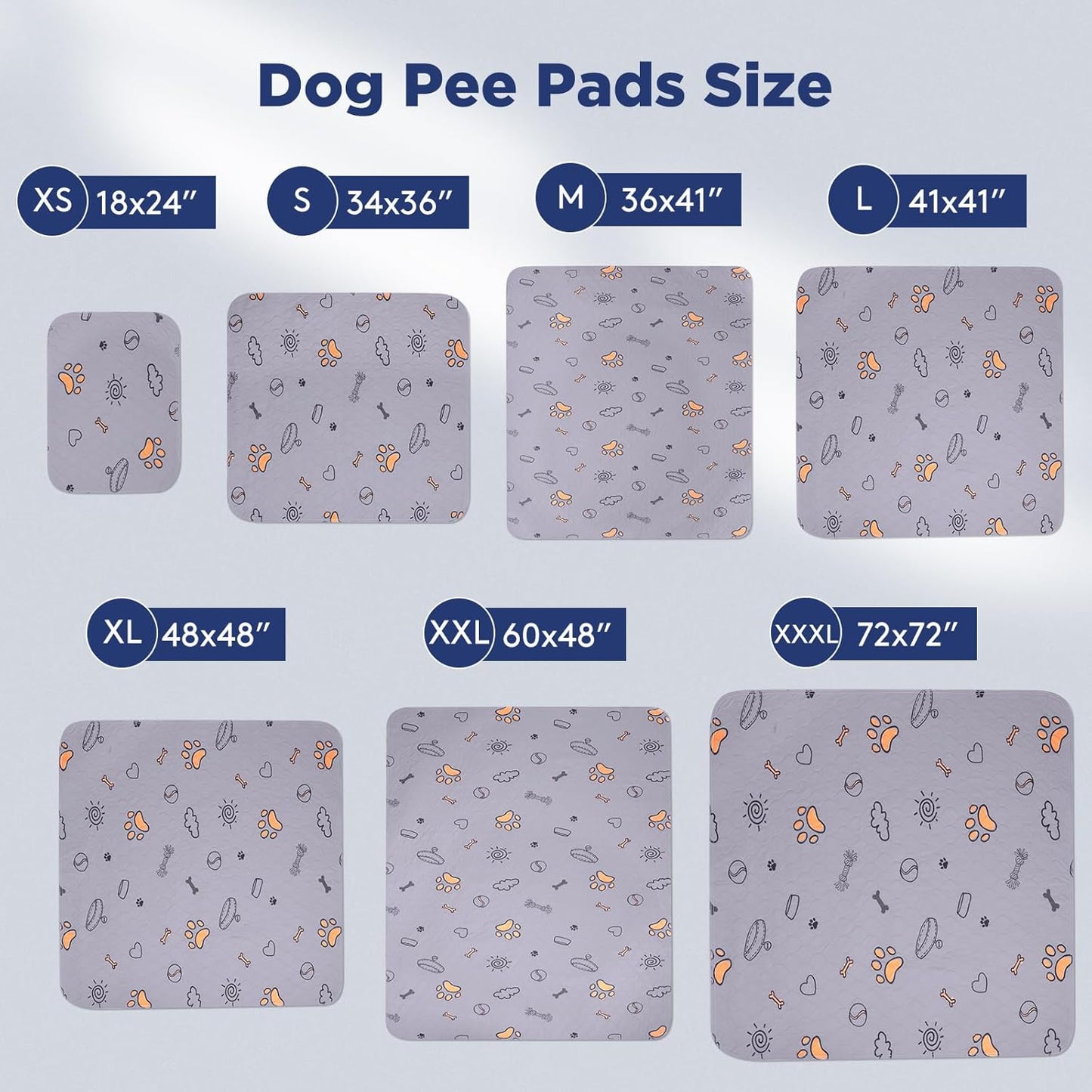 Washable Pee Pads for Dogs, 2 Pack Large 36"x41" Super Absorbent Reusable Dog Training Pads, 100% Waterproof Non-Slip Puppy Whelping Dog Playpen Indoor Pads Mat Pet Supplies