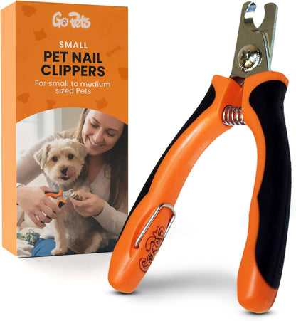 GoPets Dog Nail Clippers, Professional Pet Nail Trimmer for Large Dogs and Cats with Quick Sensor Safety Guard, Heavy Duty Stainless Steel Blades, Non-Slip Handle, Built-in File for Safe Grooming