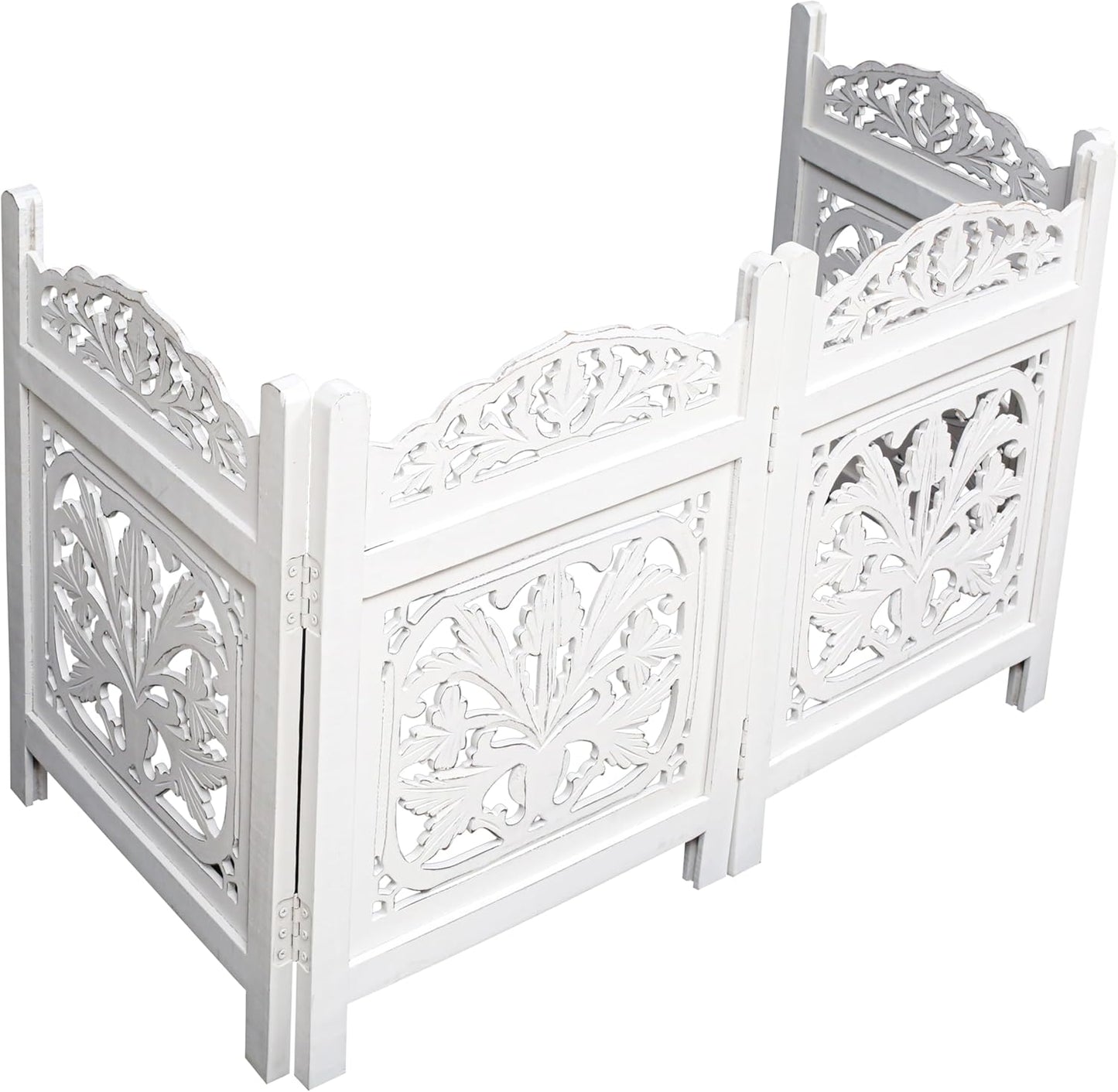 Freestanding Pet Gate for Dogs, Foldable Wooden Dog Gate for House, Indoor Dog Gate for Stair, Doorway, House Design Gates for Dogs Indoor, 72 Inch Wide, (18" x4 Panels 72 inch), Burnt Finish