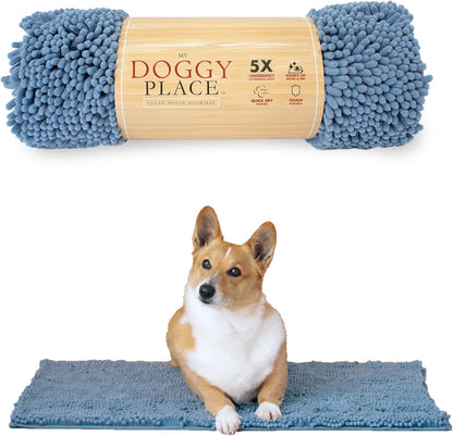 My Doggy Place Dog Mud Mat, 36"x26" Ash – Thick Microfiber Entry Rug for Snow, Mud & Salt – Absorbent, Quick-Dry, Washer-Safe & Non-Slip, Large