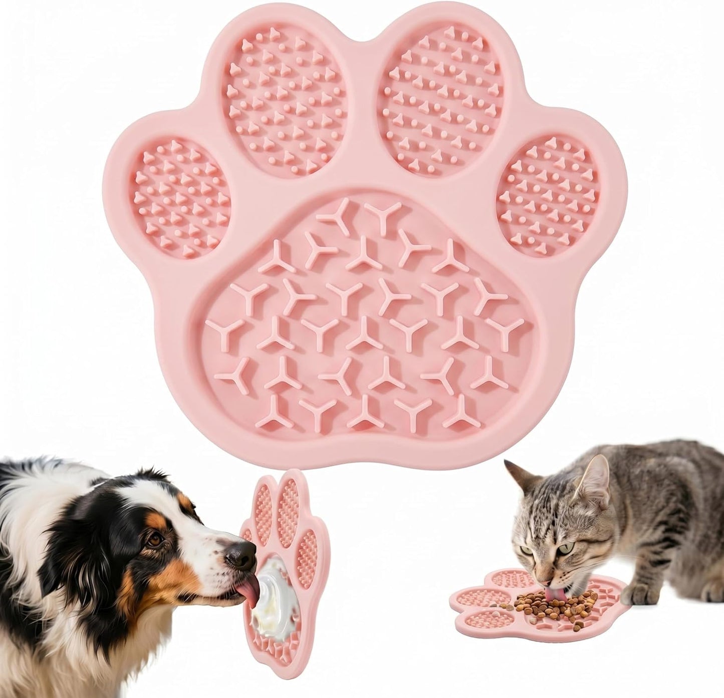 Lick Mat for Dogs and Cats, Slow Feeder Mats with Suction Cups - Bathing, Grooming and Training, Anxiety Relief Feeding Pad,Dishwasher-Safe Yellow