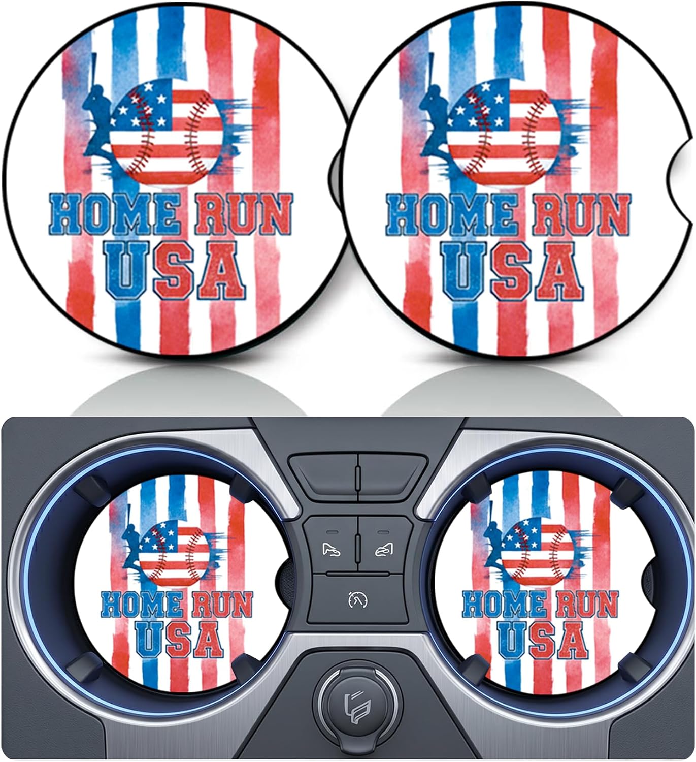 2PCS Dog Paw Print Car Cup Holder Coasters, Cars Coasters for Cup Holders, Anti Slip Rubber Mat with Finger Slot, Dogs Car Accessories Interior Decor, Dog Lover Gifts for Women, Men
